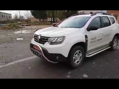 Bull Bar with Inscription WT004 (Stainless Steel) for Renault Duster 2018-2024 - video 1