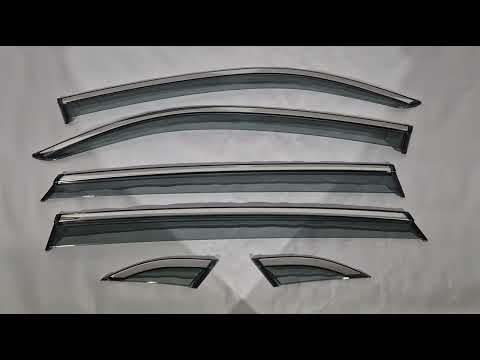 Window Deflectors with Chrome Trim Niken Luxury (for Terramont X, 4 pcs) for Volkswagen Atlas (Terramont) 2016- - video 1