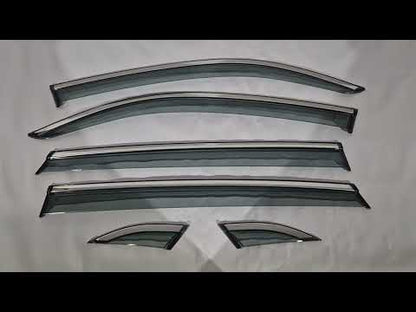 Window Deflectors with Chrome Trim Niken Luxury (for Terramont X, 4 pcs) for Volkswagen Atlas (Terramont) 2016- - video 1