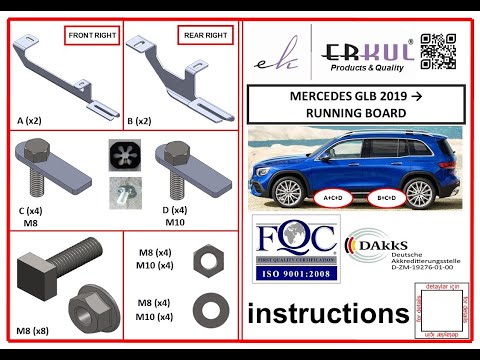 Side Steps Maya Blue (2 pcs, Aluminum) for Mercedes GLB X247 2019- - video 1