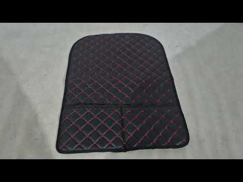 Car Seat Back Organizer ECO (1 pc, Black with Red Stitching) - video 1