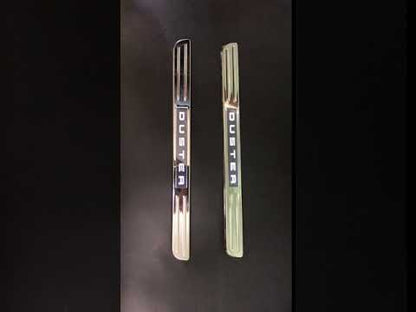 Wireless illuminated door sills (2 pcs, stainless steel) for Renault Duster 2008-2017 - video 1