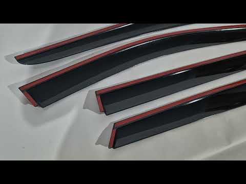 Window deflectors with chrome trim (4 pcs, Niken) for Kia Niro 2016–2021 - video 1