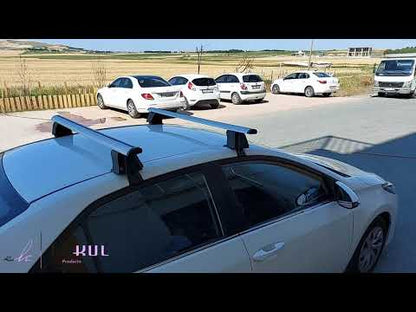 Roof rack for smooth roof (chrome, pair) for Nissan Leaf 2017- - video 3