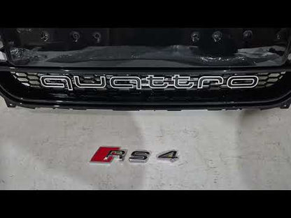 Front grille RS-style black with Quattro lettering (2012-2015) for Audi A4 B8 2007-2015 - video 1