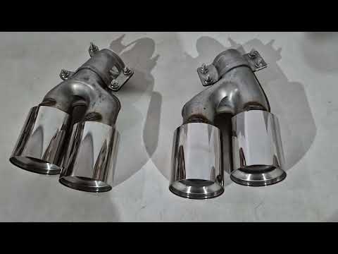 M5 Silver exhaust tips (2 pcs) for BMW 5 Series G30/G31 2017-2023 - video 1