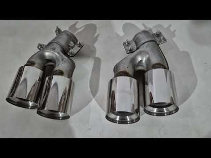 M5 Silver exhaust tips (2 pcs) for BMW 5 Series G30/G31 2017-2023 - video 1
