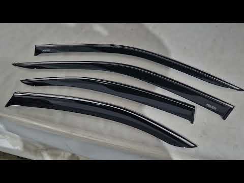 Window deflectors with chrome trim (4 pcs, Niken) for Opel Mokka 2021- - video 1