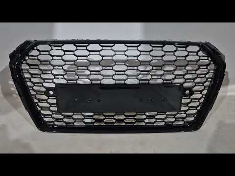 Front Grille RS-Style Quattro (without logo, 2016-2019, black) for Audi A4 B9 2015-2024 - video 1