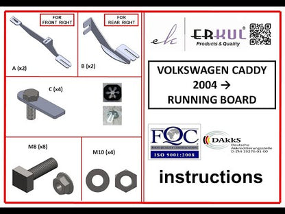 Mounting brackets for side steps for Volkswagen Caddy 2015-2020 - video 1
