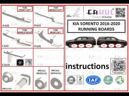 Side Steps Fullmond (2 pcs, Aluminum) for Kia Sorento III UM 2014-2020 - video 1