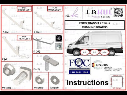 Side Steps Maya (2 pcs, Aluminum) for Ford Transit 2014- - video 1