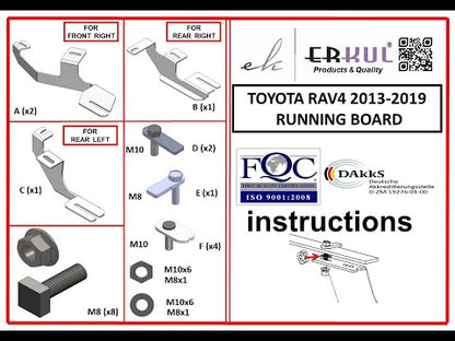Side Steps Maydos V1 (2 pcs, Aluminum & Stainless Steel) for Toyota Rav 4 2013-2018 - video 1