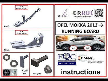 Side Steps Maya V2 (2 pcs, Aluminum) for Opel Mokka 2012-2021 - video 1