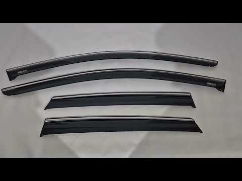 Window Deflectors with Chrome Trim (4 pcs, Niken) for Volkswagen Taigo 2020- - video 1