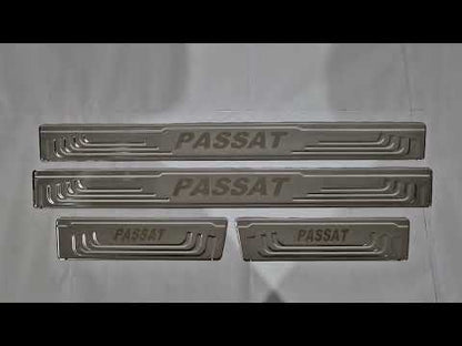 Door Sill Protectors V-2 (4 pcs, Stainless Steel) for Volkswagen Passat B8 2015-2023 - video 1