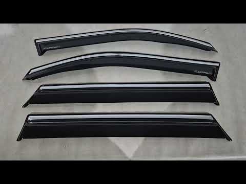Window wind deflectors with chrome trim EuroCap (set of 4) for Dacia Duster 2024- - video 1