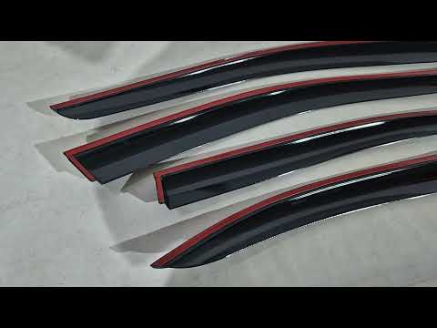 Window Deflectors with Chrome Trim Niken Luxury (SD, 4 pcs) for Mercedes C-class W204 2007-2015 - video 1