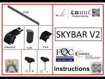 Roof rack (cross bars) for integrated roof rails Skybar V2 120 cm (set of 2) for Peugeot 508 2010-2018 - video 2