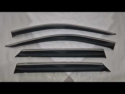 Window Deflectors with Chrome Trim Niken Luxury (4 pcs) for Dodge Durango 2010- - video 1