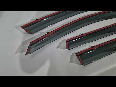 Window Deflectors with Chrome Trim Niken Luxury (HB, 4 pcs) for Audi A3 2020- - video 1