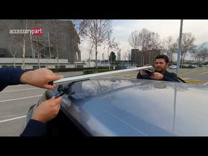 Roof rack for smooth roof Oluksuz V4 (chrome, pair) for Peugeot 1007 2005-2009 - video 1