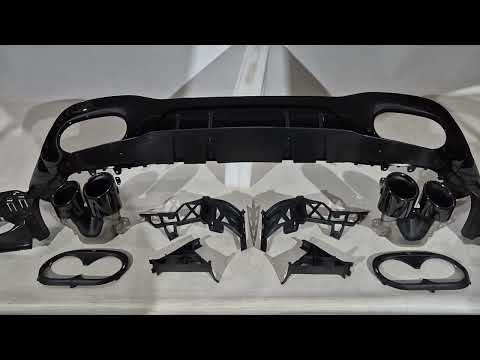 Rear diffuser with exhaust tips (Design A45 HB) for Mercedes A-сlass W177 2018- - video 1