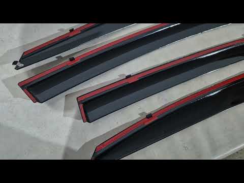 Window Deflectors with Chrome Trim Niken Luxury (4 pcs) for Hyundai Accent 2017-2023 - video 1