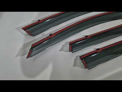 Window Deflectors with Chrome Trim Niken Luxury (HB, 4 pcs) for Audi A3 2020- - video 1