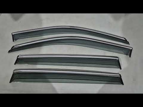 Window Deflectors with Chrome Trim Niken Luxury (4 pcs) for Jeep Compass 2016- - video 1