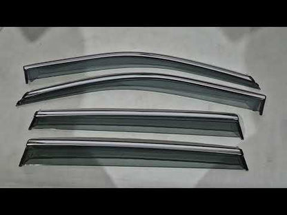 Window Deflectors with Chrome Trim Niken Luxury (4 pcs) for Jeep Compass 2016- - video 1