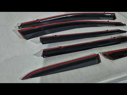 Window Deflectors with Chrome Trim Niken Luxury (6 pcs) for Honda CRV 2017-2022 - video 1