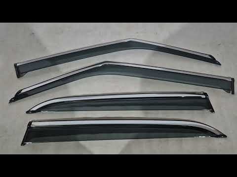 Window Deflectors with Chrome Trim Niken Luxury (4 pcs) for Chevrolet Trailblazer 2020- - video 2