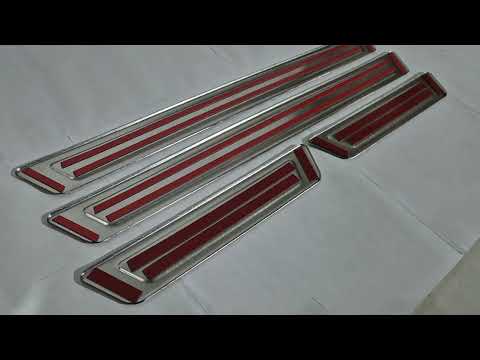 Universal Door Sill Protectors Volkswagen V-1 (4 pcs, Stainless Steel) for Volkswagen - video 1