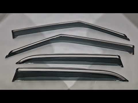 Window Deflectors with Chrome Trim Niken Luxury (4 pcs) for Chevrolet Trailblazer 2020- - video 1