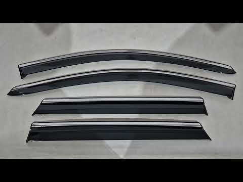 Window Deflectors with Chrome Trim Niken Luxury (4 pcs) for Nissan Qashqai 2014-2021 - video 1