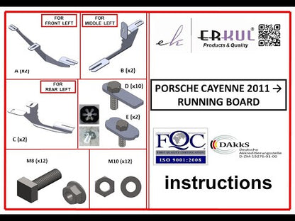 Side Steps Allmond Grey (2 pcs, Aluminum) for Porsche Cayenne 2010-2017 - video 2