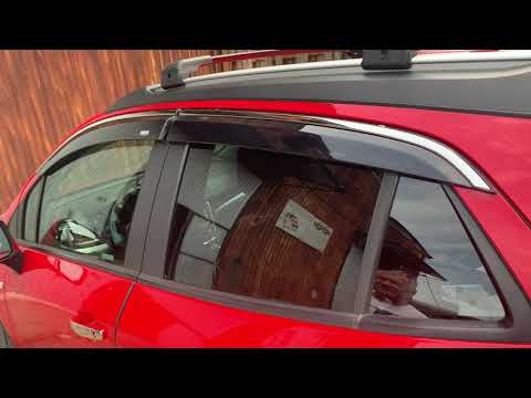 Window deflectors with chrome trim (4 pcs, Niken) for Opel Mokka 2012-2021 - video 1