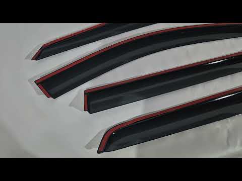 Window Deflectors with Chrome Trim Niken Luxury (4 pcs) for Nissan Pathfinder R53 2021- - video 1