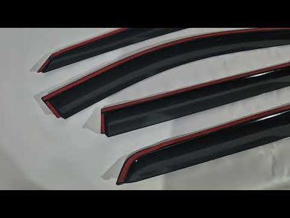 Window Deflectors with Chrome Trim Niken Luxury (4 pcs) for Nissan Pathfinder R53 2021- - video 1