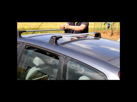 Lockable roof bars for original mounting points (2 pcs) for Renault Trafic 2015- - video 3