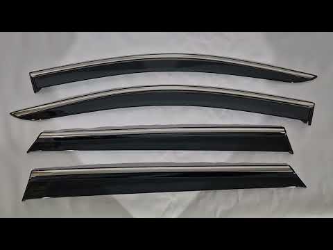 Window Deflectors with Chrome Trim (4 pcs, Niken) for Peugeot 5008 2016-2023 - video 1