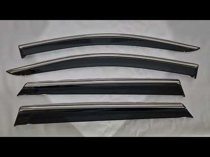 Window Deflectors with Chrome Trim (4 pcs, Niken) for Peugeot 5008 2016-2023 - video 1