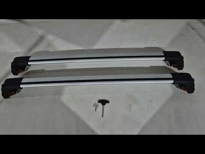Roof Rack Cross Bars for Integrated Roof Rails Ecem V2 120 cm (2 pcs) for BMW 5 Series F-10/11/07 2010-2016 - video 1