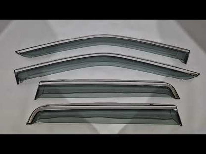 Window Deflectors with Chrome Trim Niken Luxury (4 pcs) for Land Rover Freelander II 2006-2014 - video 1