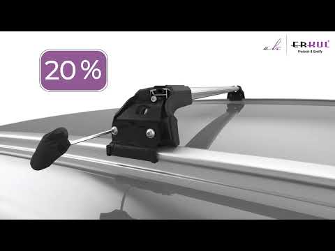 Roof Rack Cross Bars for Integrated Roof Rails Strong V2 120 cm (2 pcs) for Ford Puma 2019- - video 1