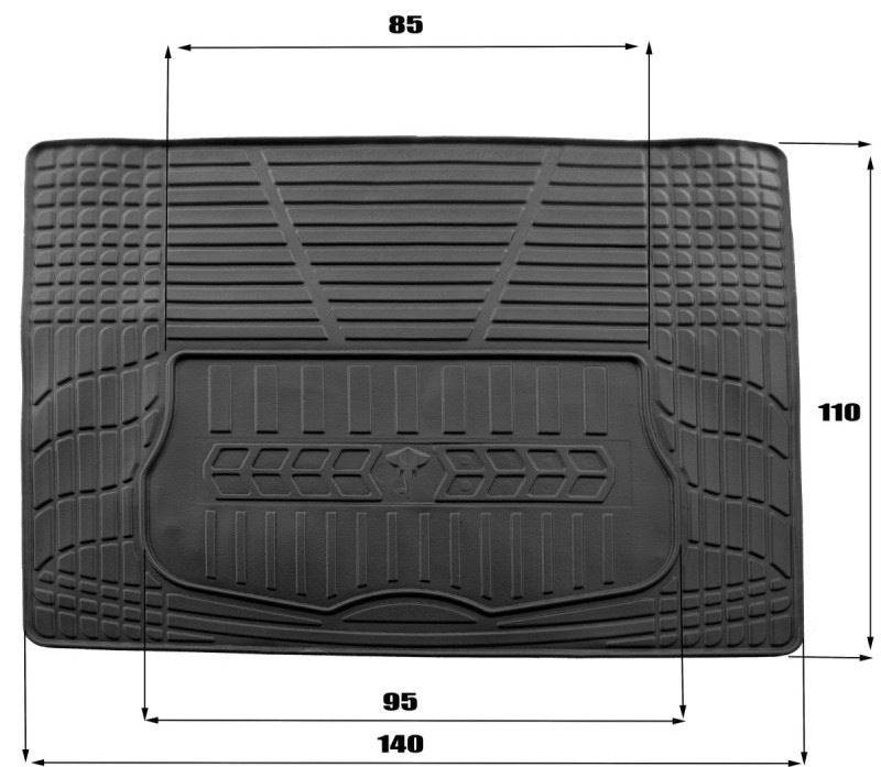 Universal trunk mat 1400x1100 (Stingray, polyurethane) - Reelken Auto