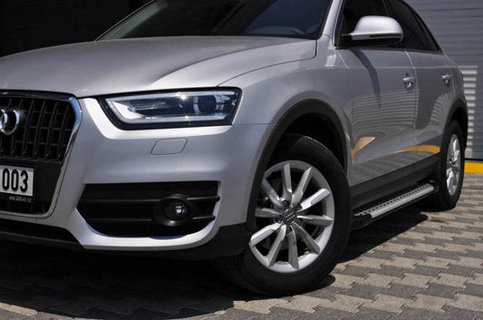 Side sills Allmond Grey (2 pieces, aluminum) for Audi Q5 2008-2017 - Reelken Auto