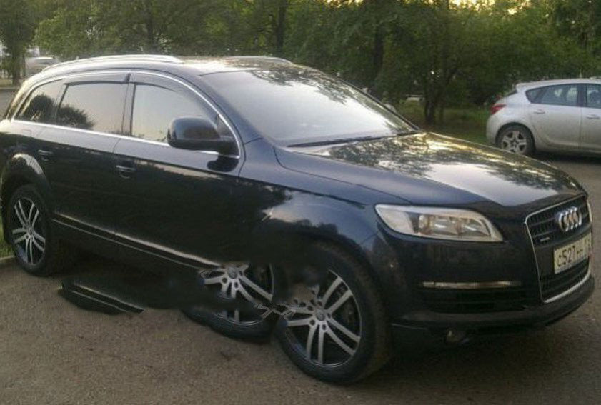 Window deflectors with chrome trim (4 pcs, HIC) for Audi Q7 2005-2015 - image 3