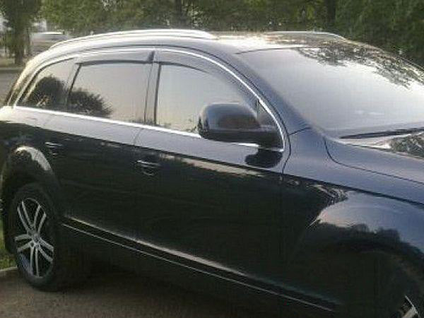 Window deflectors with chrome trim (4 pcs, HIC) for Audi Q7 2005-2015 - image 5